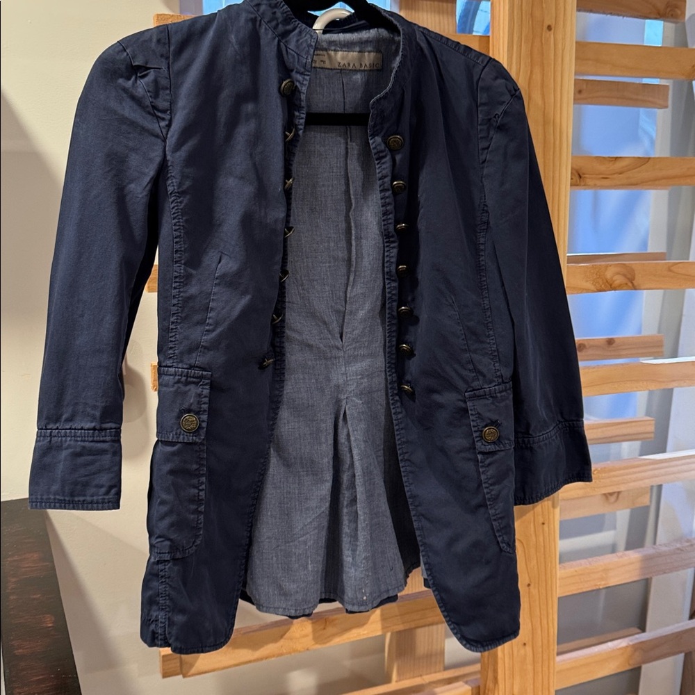 Zara Navy Military Style Jacket